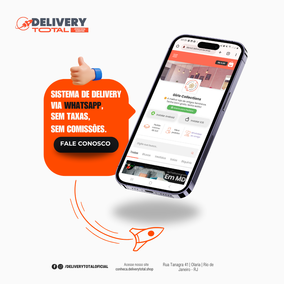 Já conhece o DELIVERY TOTAL? O cardápio e catálogo online descomplicado que vai bombar suas vendas na sua região!
